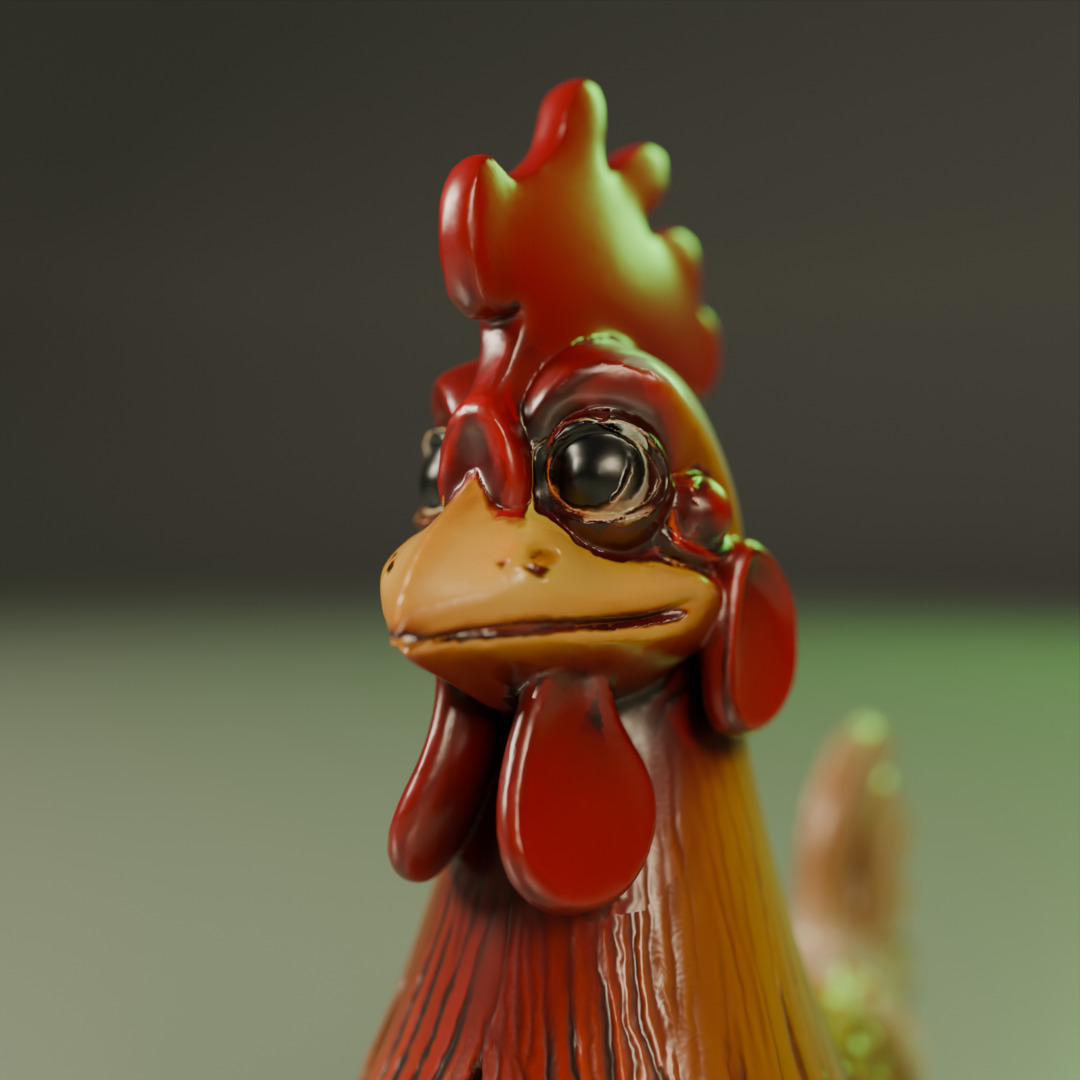 Rooster 3D print model_17