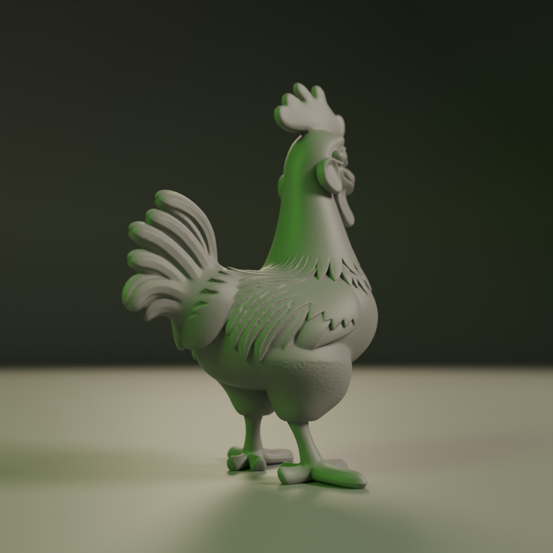 Rooster 3D print model_9