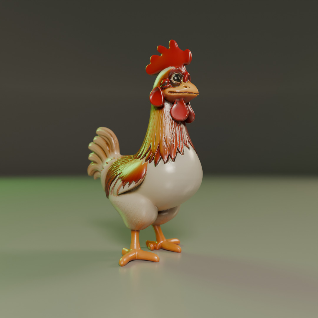 Rooster 3D print model_11