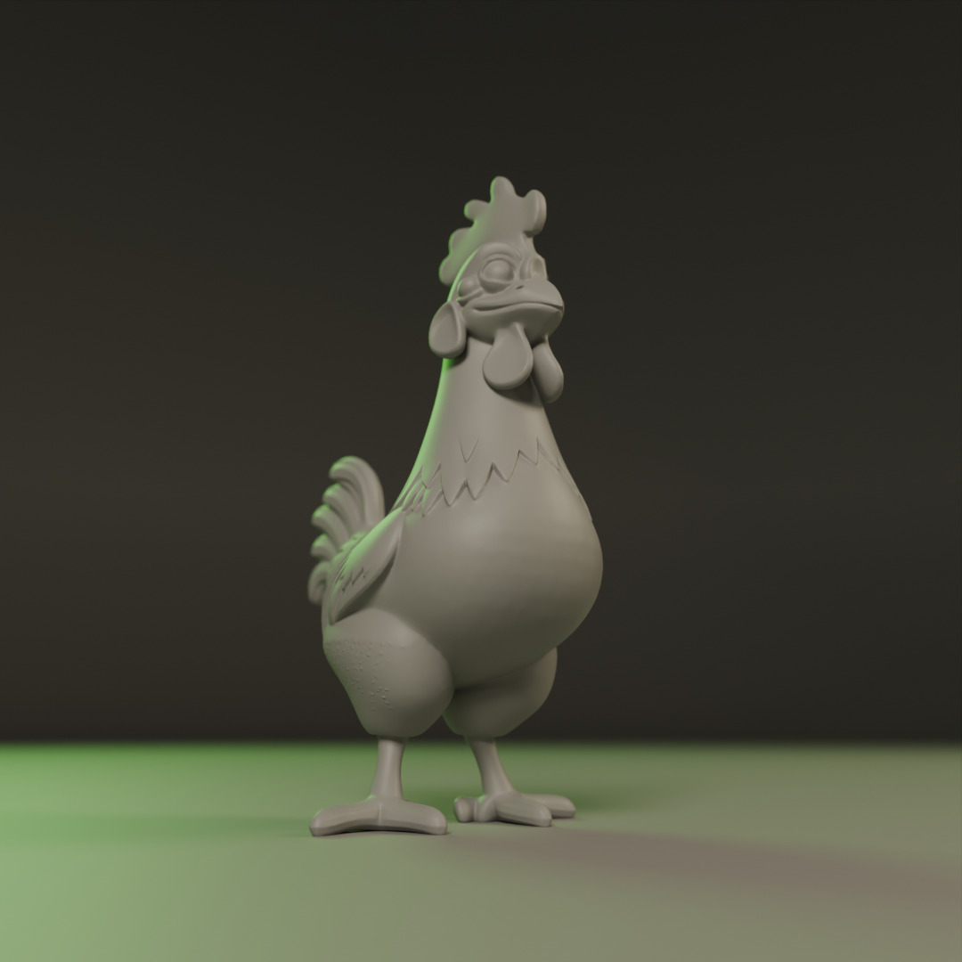 Rooster 3D print model_3