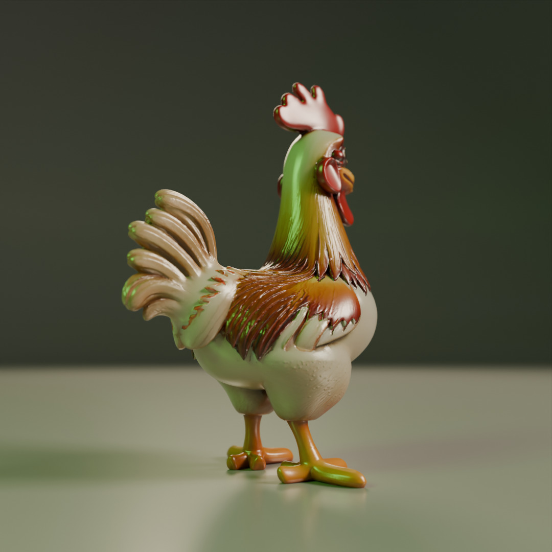 Rooster 3D print model_15