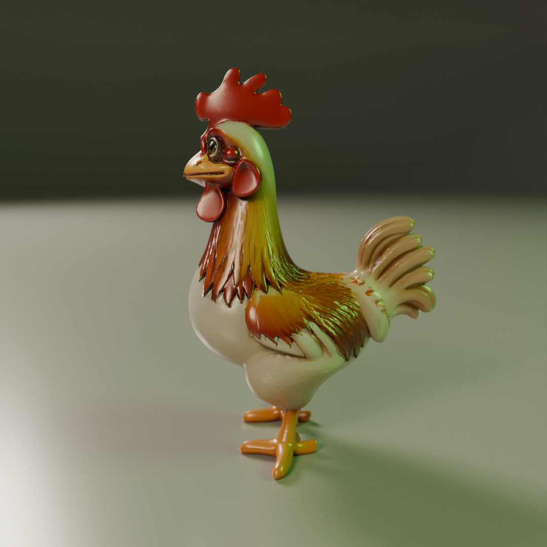 Rooster 3D print model_12