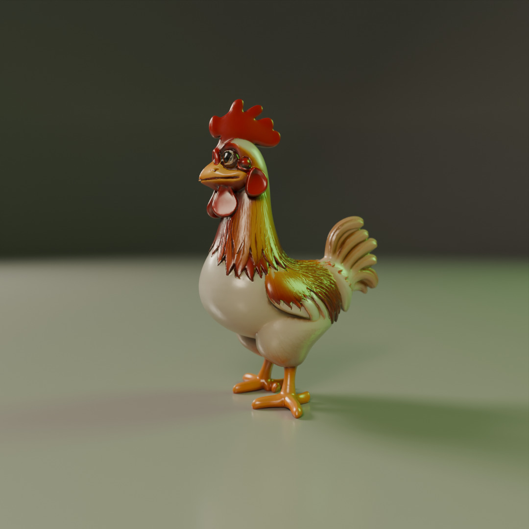 Rooster 3D print model_14