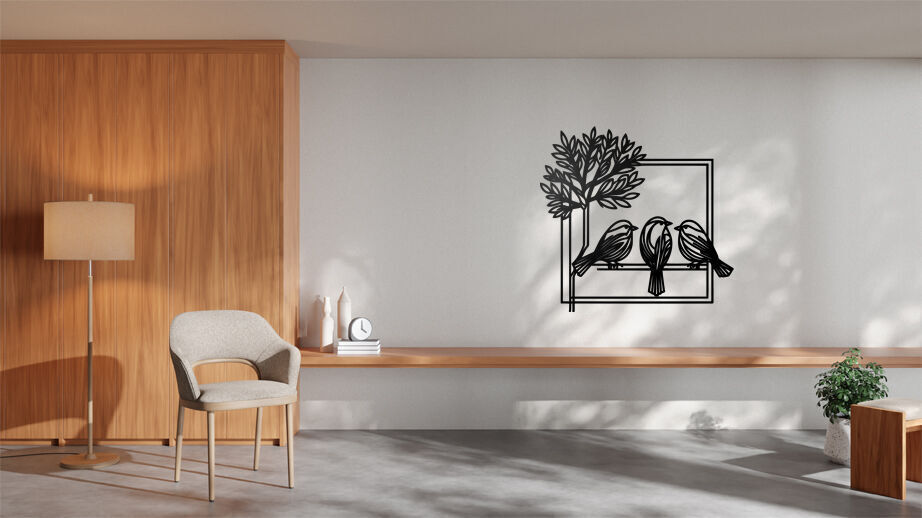 Birds on a Tree Branch Wall Decor 3D print model_5