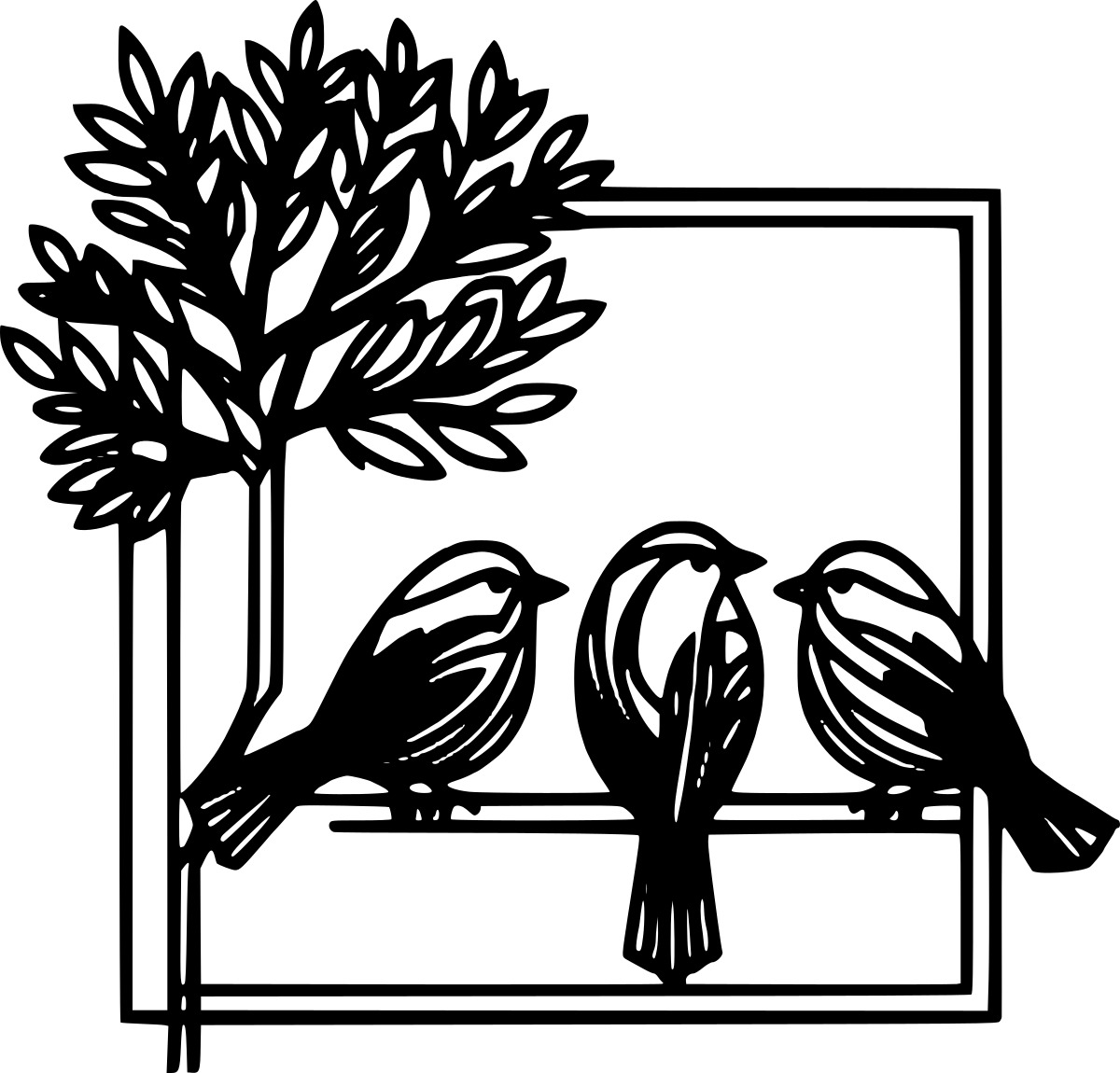 Birds on a Tree Branch Wall Decor 3D print model_2