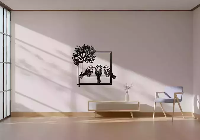 Birds on a Tree Branch Wall Decor