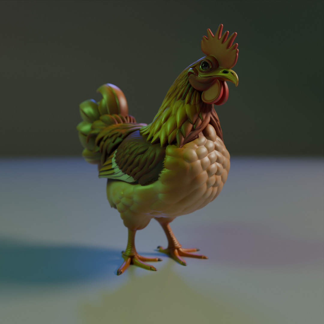 Rooster 3D print model_8