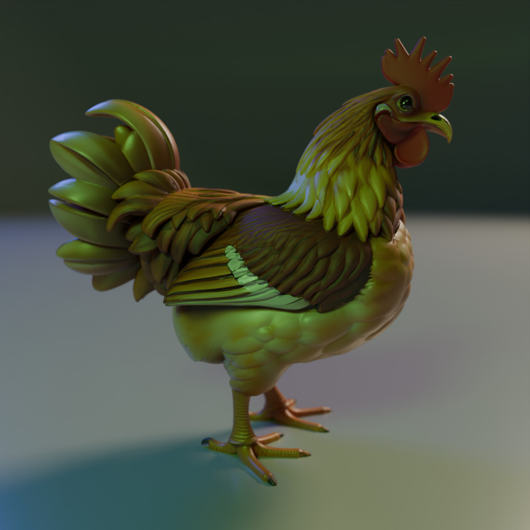 Rooster 3D print model_10