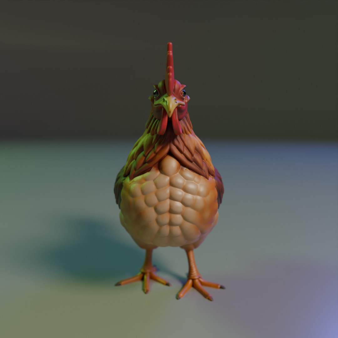 Rooster 3D print model_3