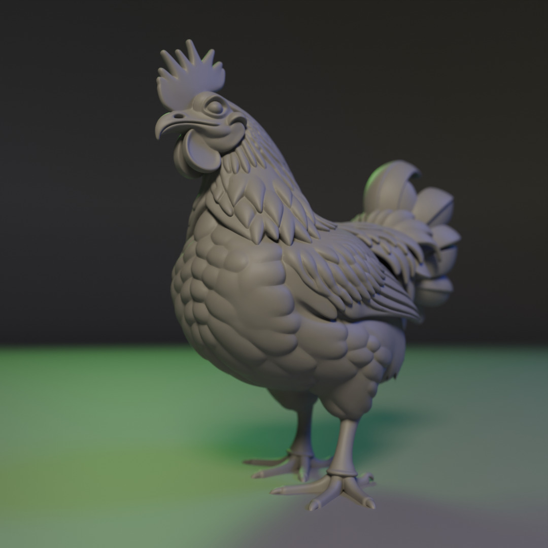 Rooster 3D print model_18