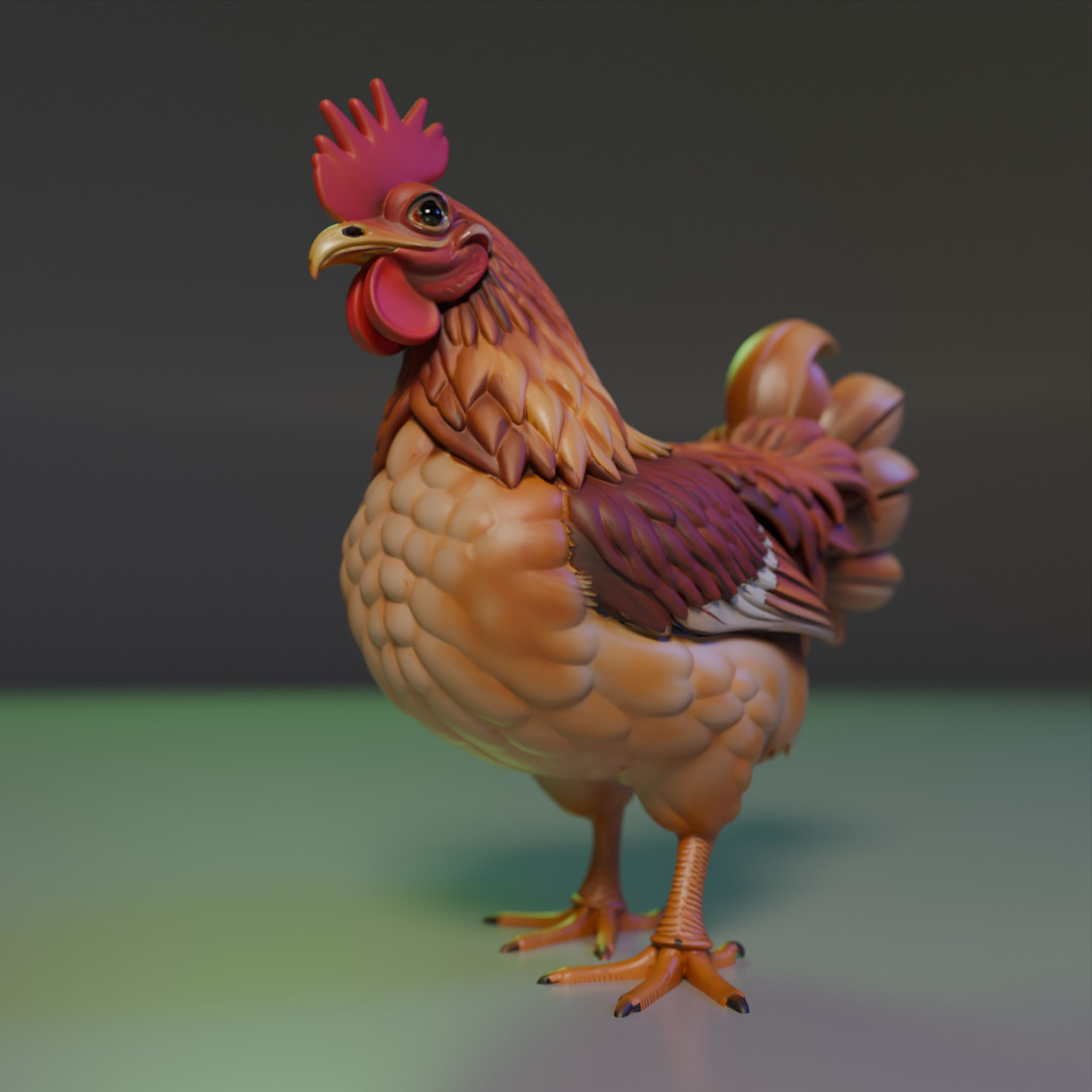 Rooster 3D print model_9