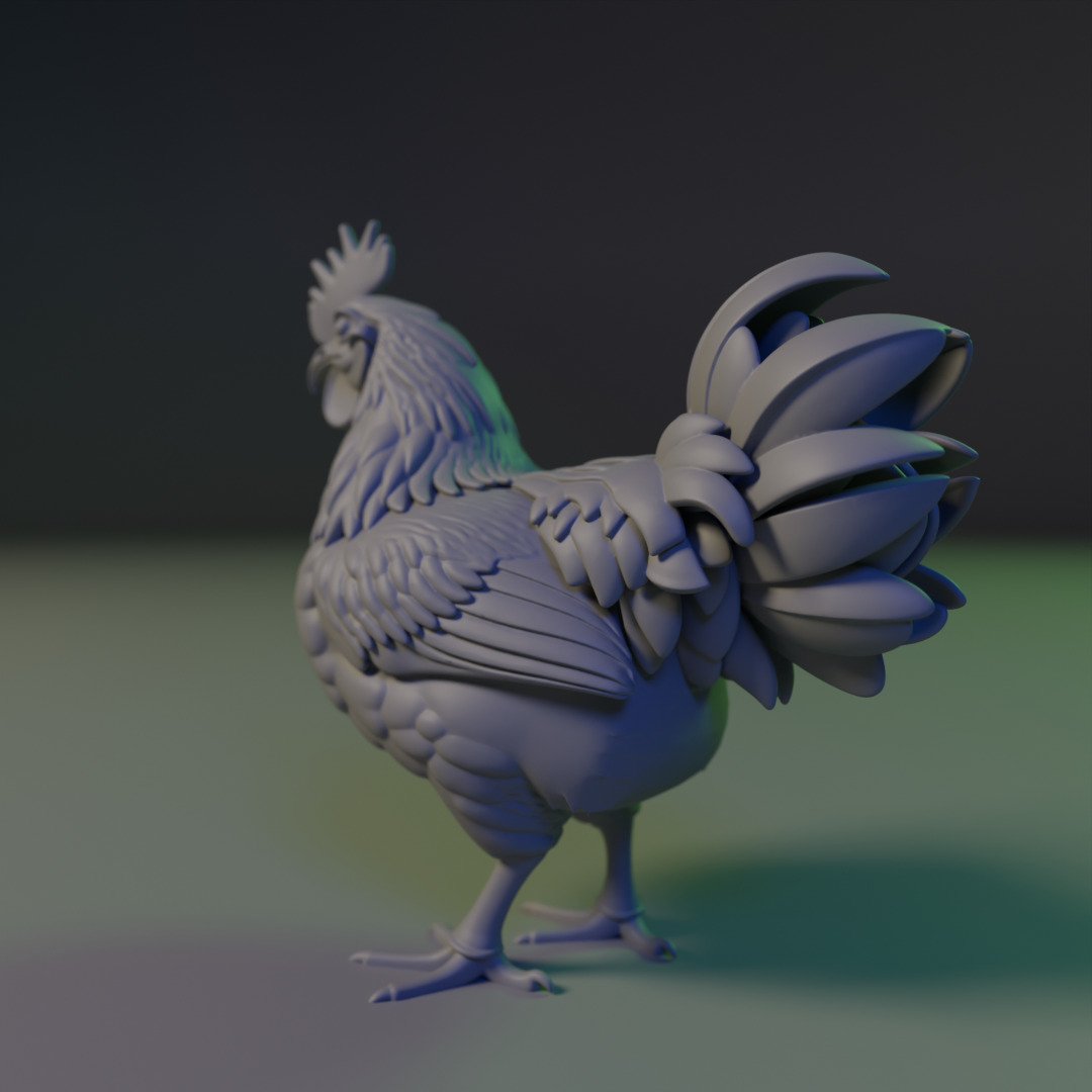 Rooster 3D print model_15