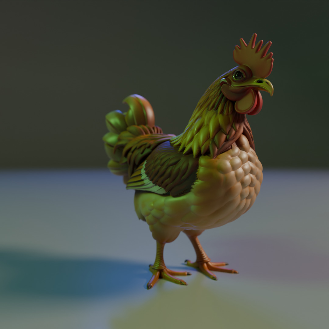 Rooster 3D print model_5