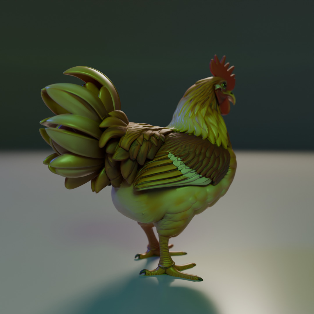 Rooster 3D print model_4