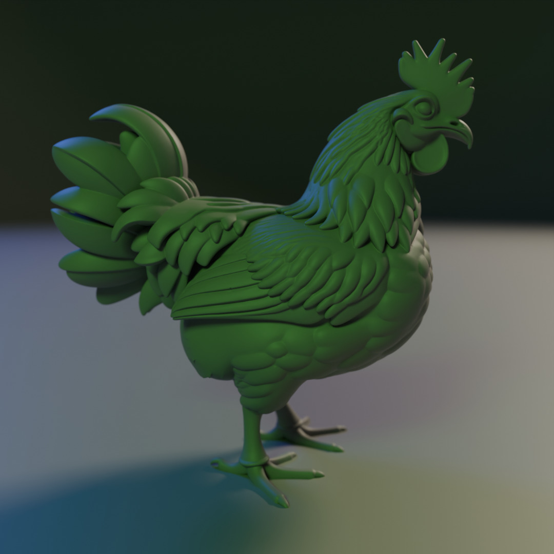 Rooster 3D print model_19