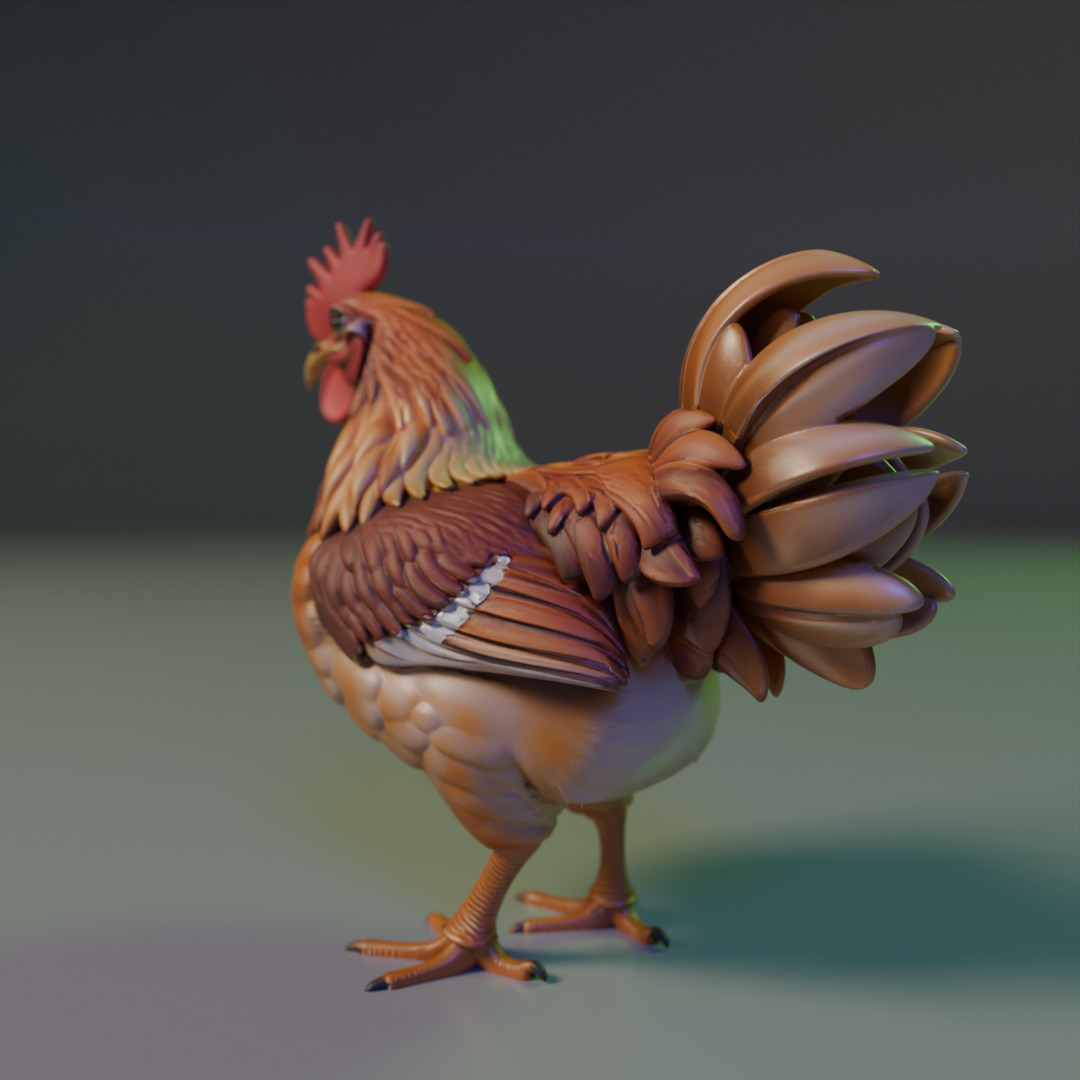 Rooster 3D print model_6