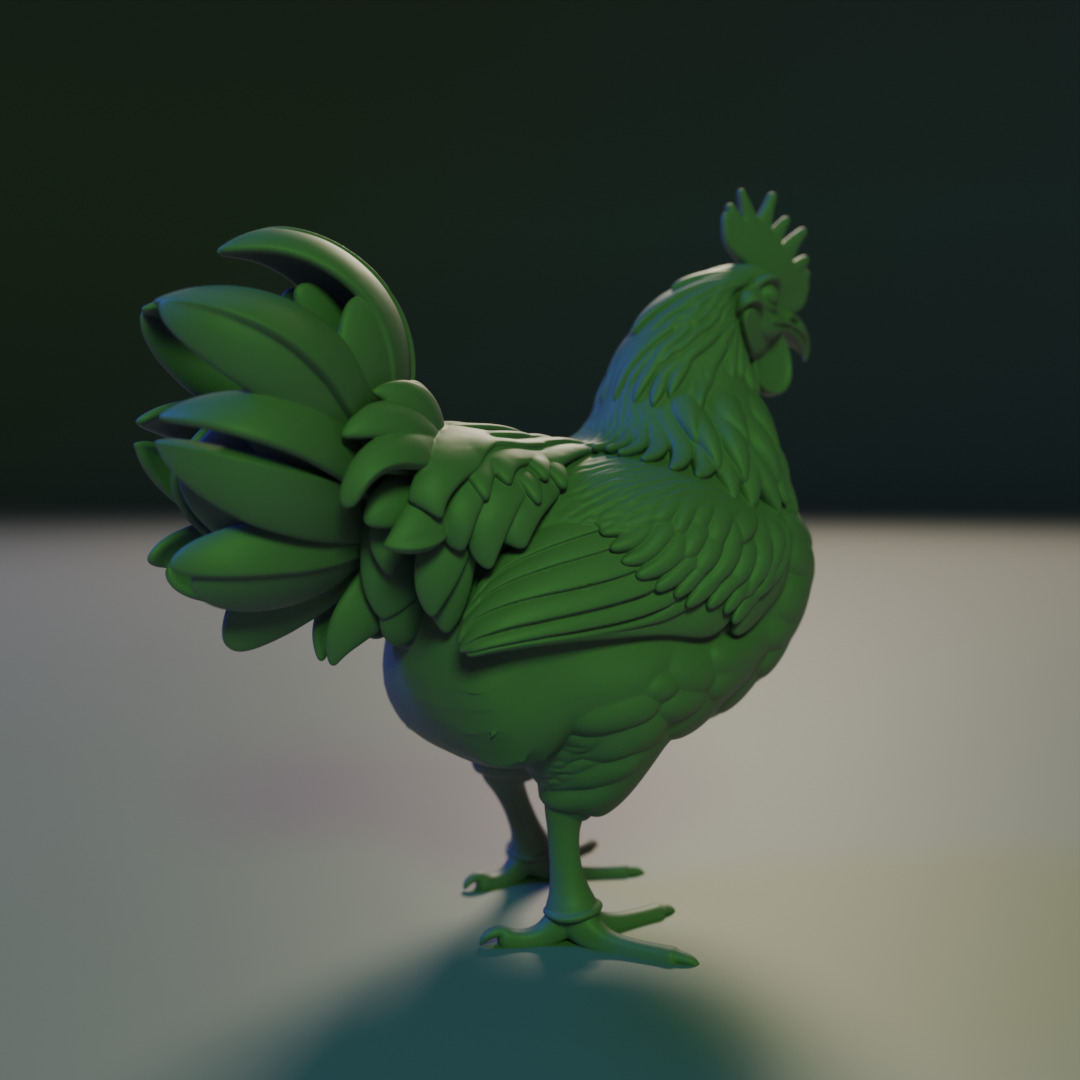 Rooster 3D print model_13