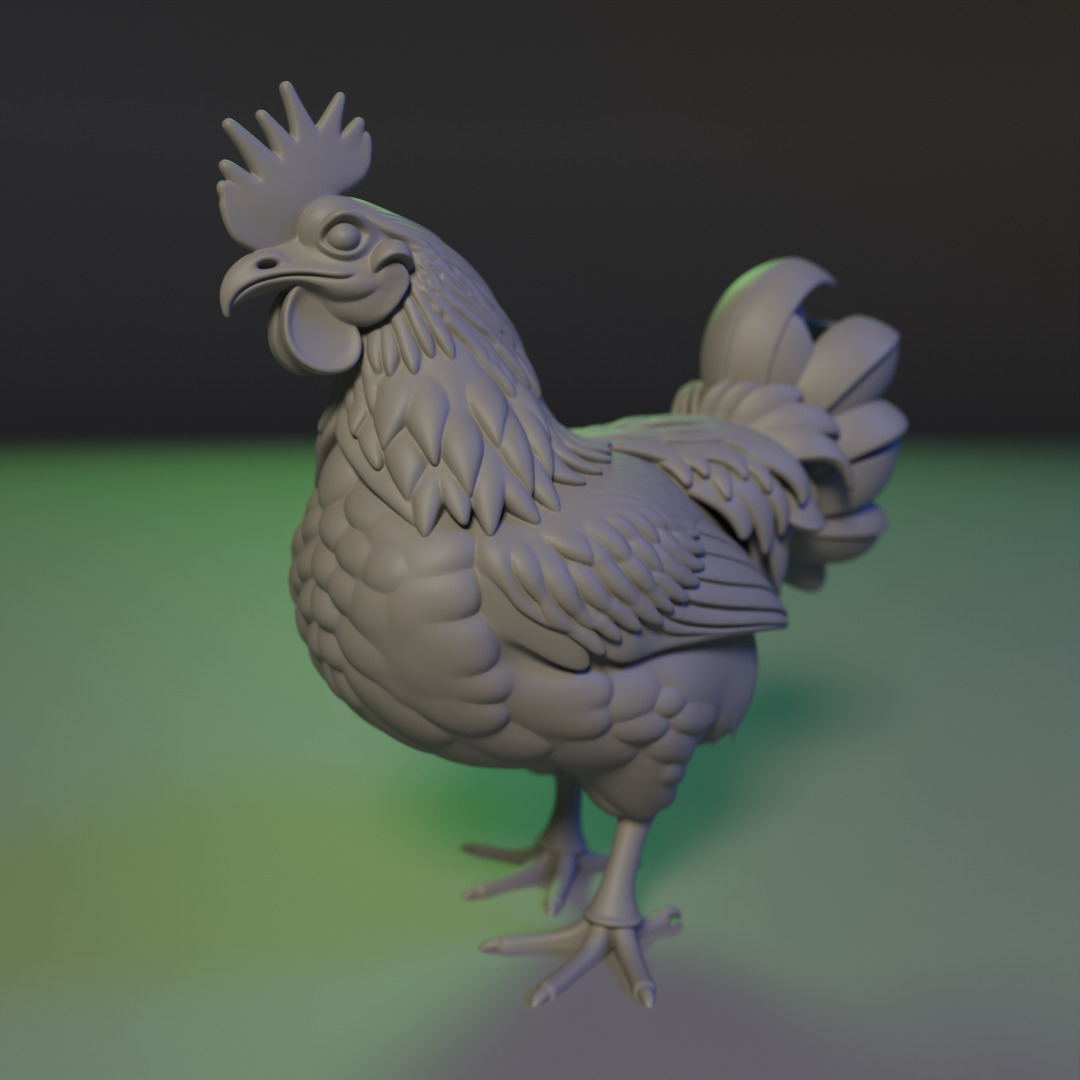 Rooster 3D print model_16