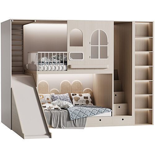 Childrens bunk bed 34 3D model