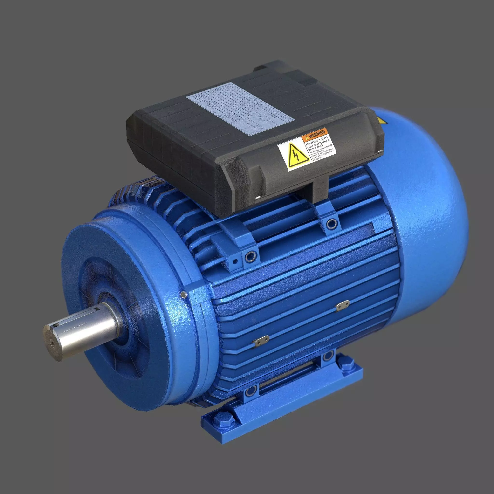 Low Poly Single Phase Electric Motor Low-poly 3D model_0