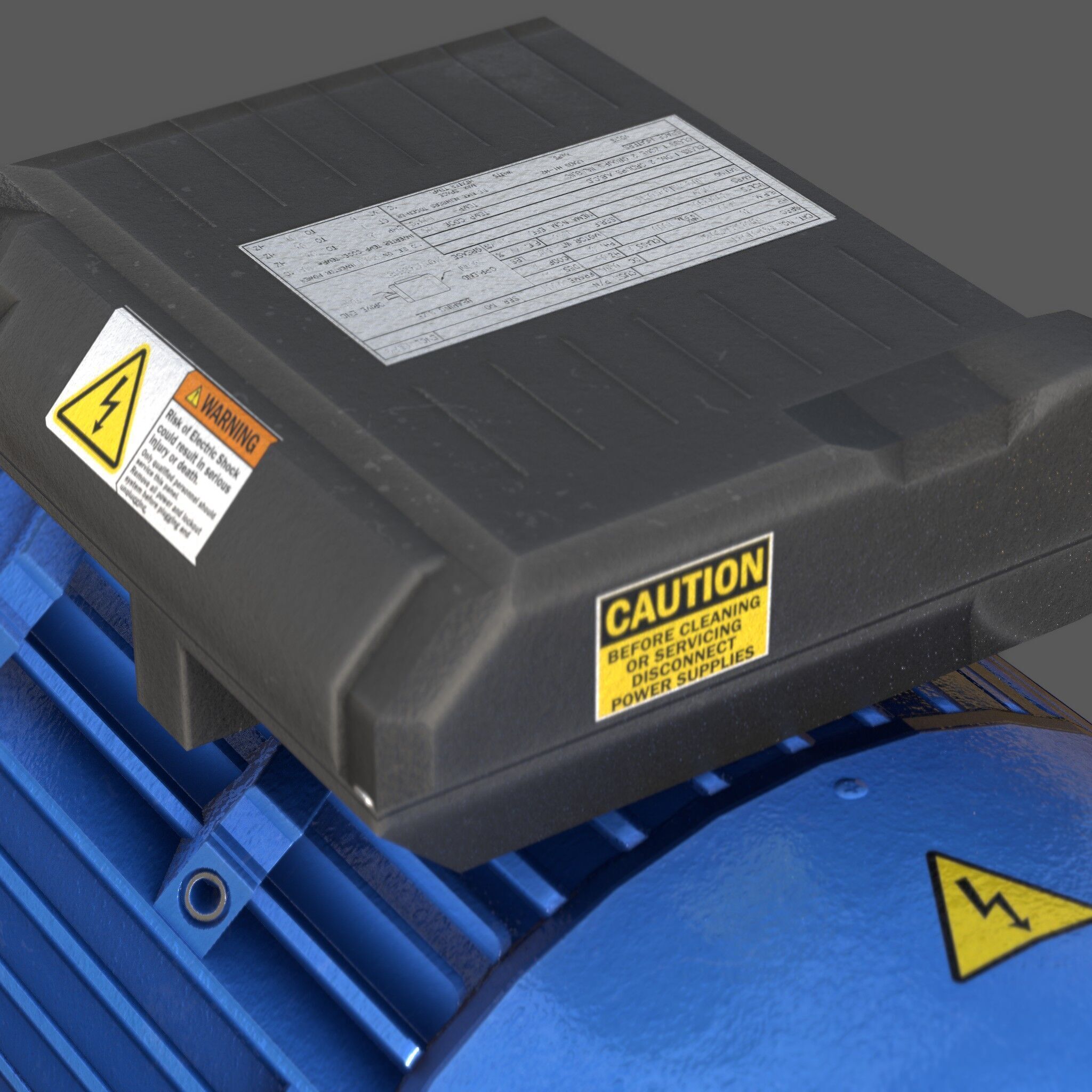 Low Poly Single Phase Electric Motor Low-poly 3D model_4