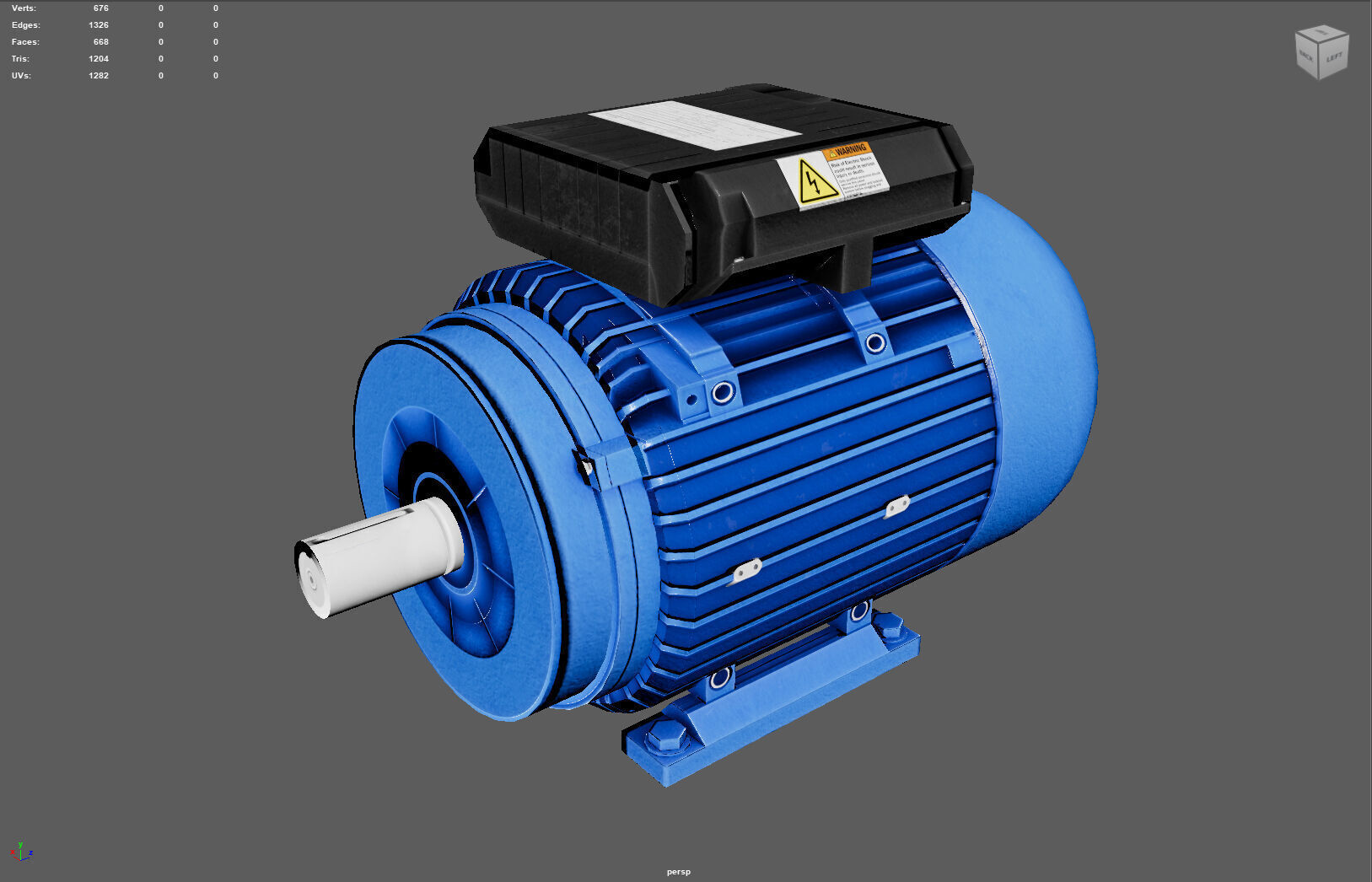 Low Poly Single Phase Electric Motor Low-poly 3D model_7