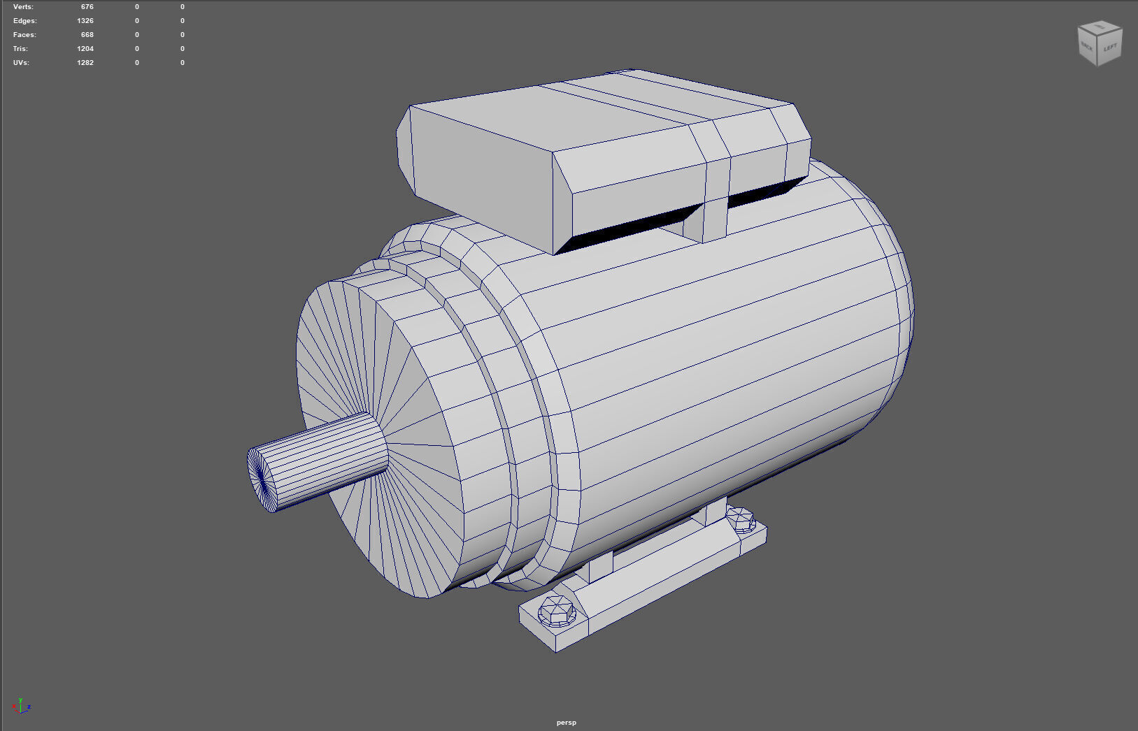 Low Poly Single Phase Electric Motor Low-poly 3D model_9
