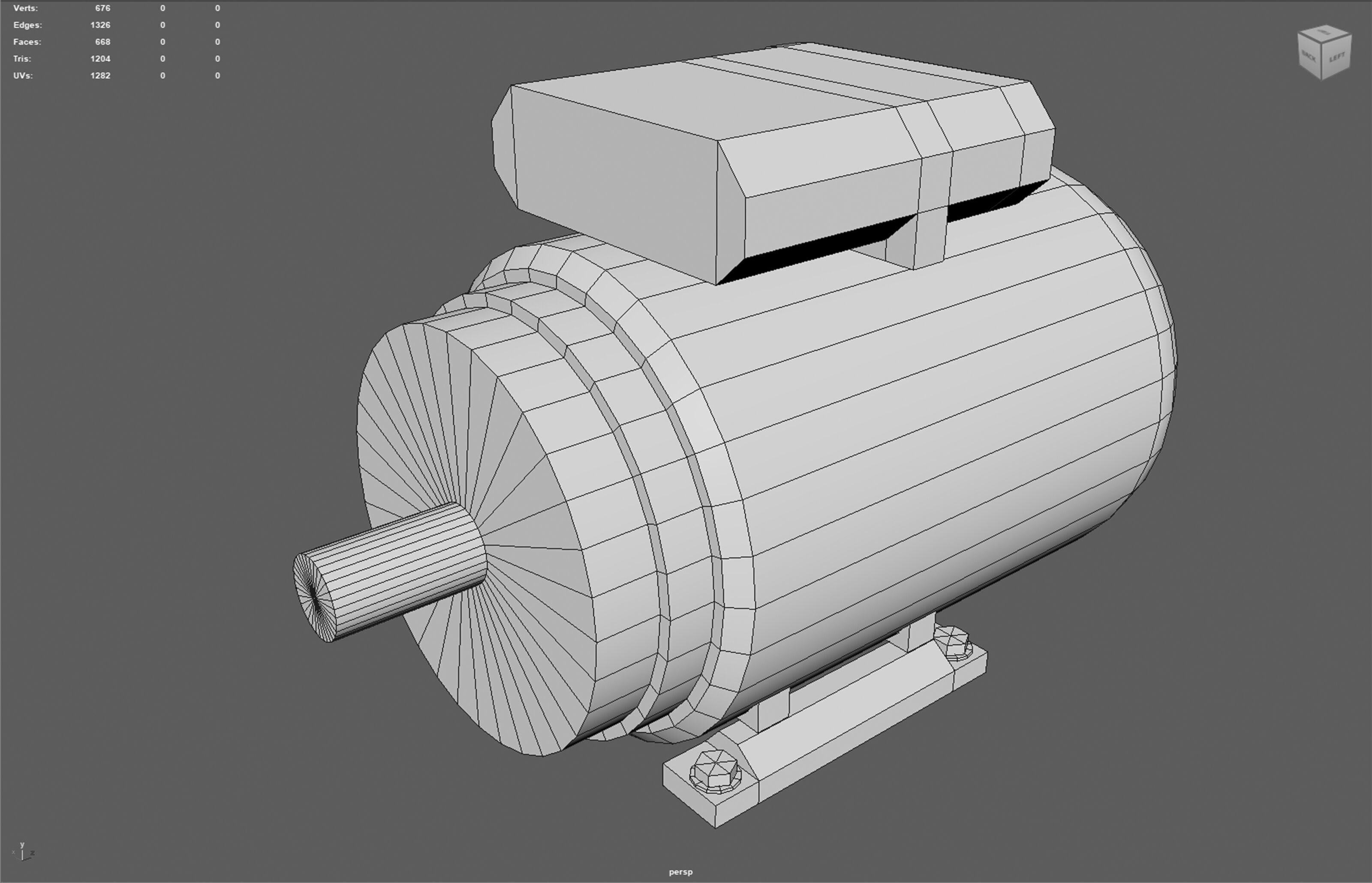 Low Poly Single Phase Electric Motor Low-poly 3D model_12