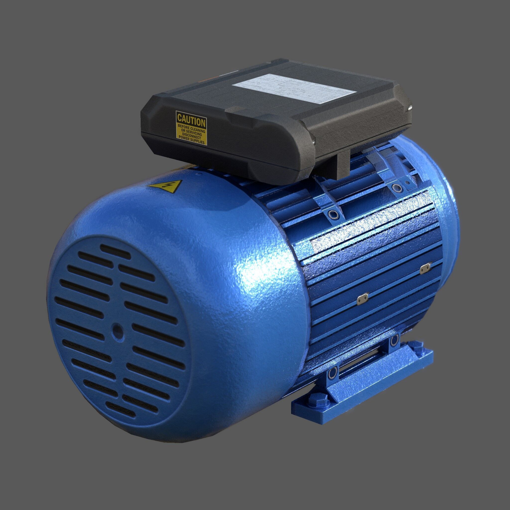 Low Poly Single Phase Electric Motor Low-poly 3D model_2