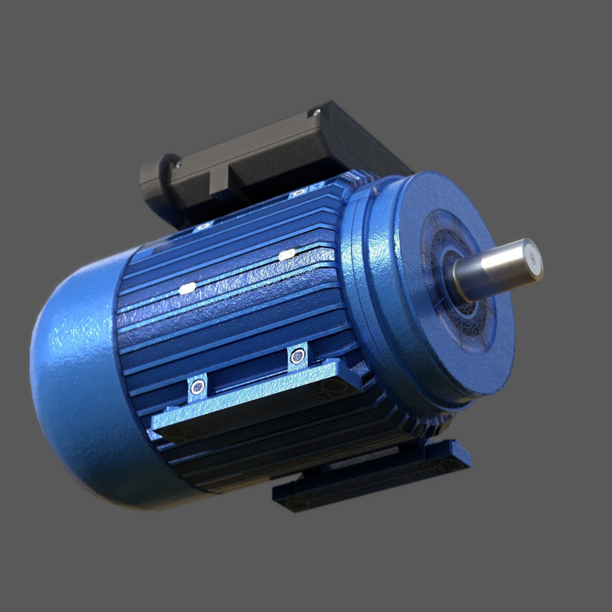 Low Poly Single Phase Electric Motor Low-poly 3D model_3
