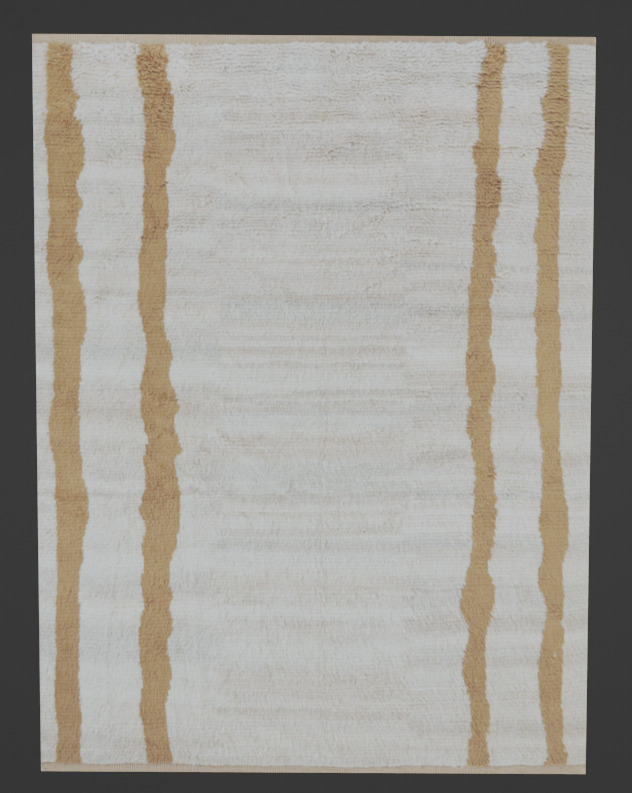 Xavier Hand-Knotted Wool Moroccan Rug 3D model_7