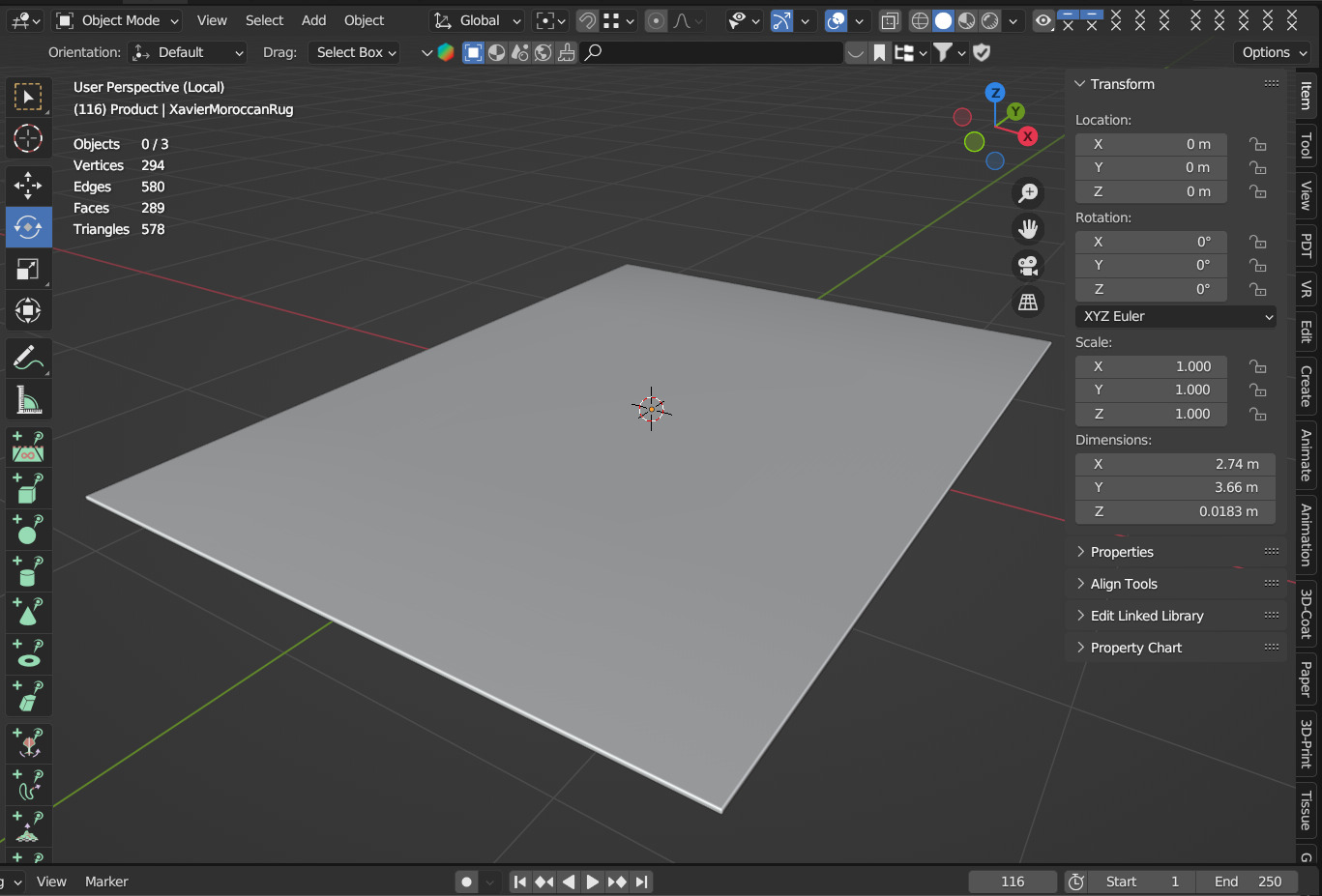 Xavier Hand-Knotted Wool Moroccan Rug 3D model_6