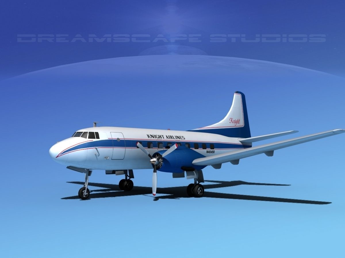Martin 202 Knight Airlines 3D model_1