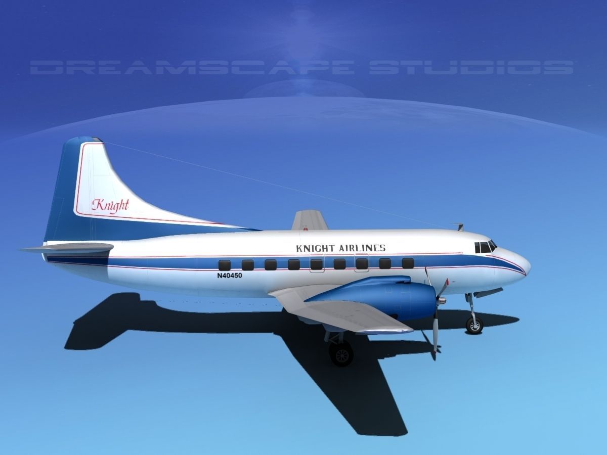 Martin 202 Knight Airlines 3D model_5
