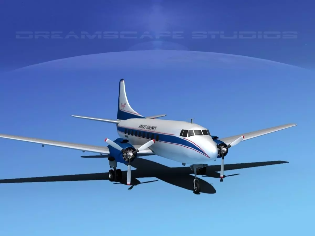 Martin 202 Knight Airlines 3D model_0