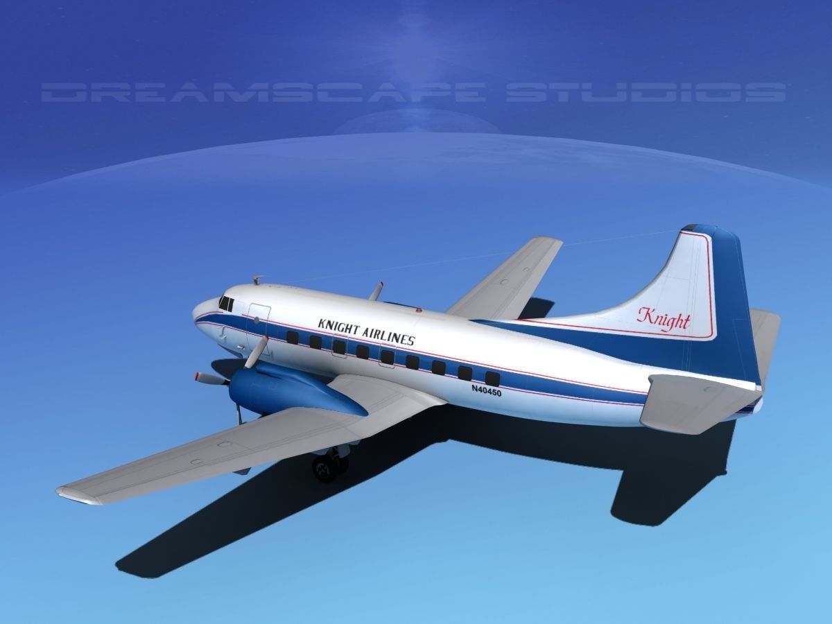Martin 202 Knight Airlines 3D model_8