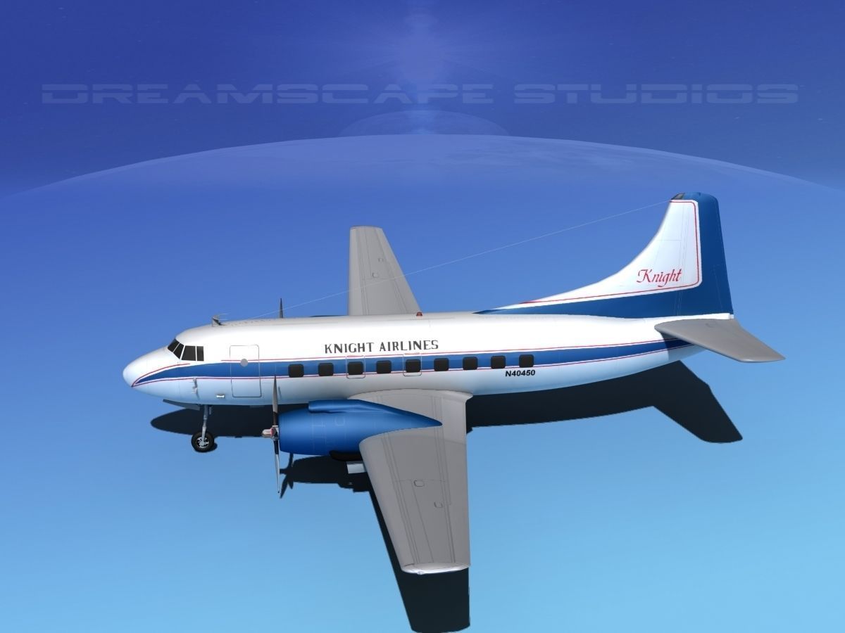 Martin 202 Knight Airlines 3D model_11