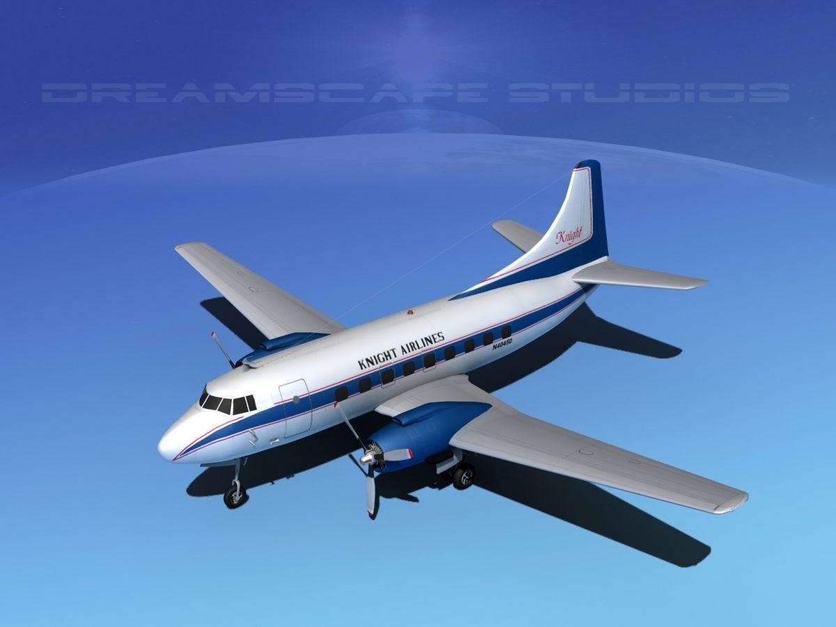 Martin 202 Knight Airlines 3D model_9