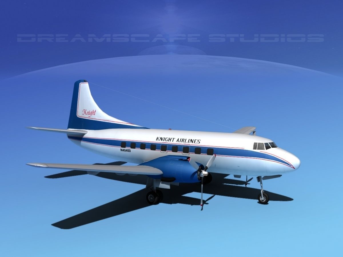 Martin 202 Knight Airlines 3D model_2