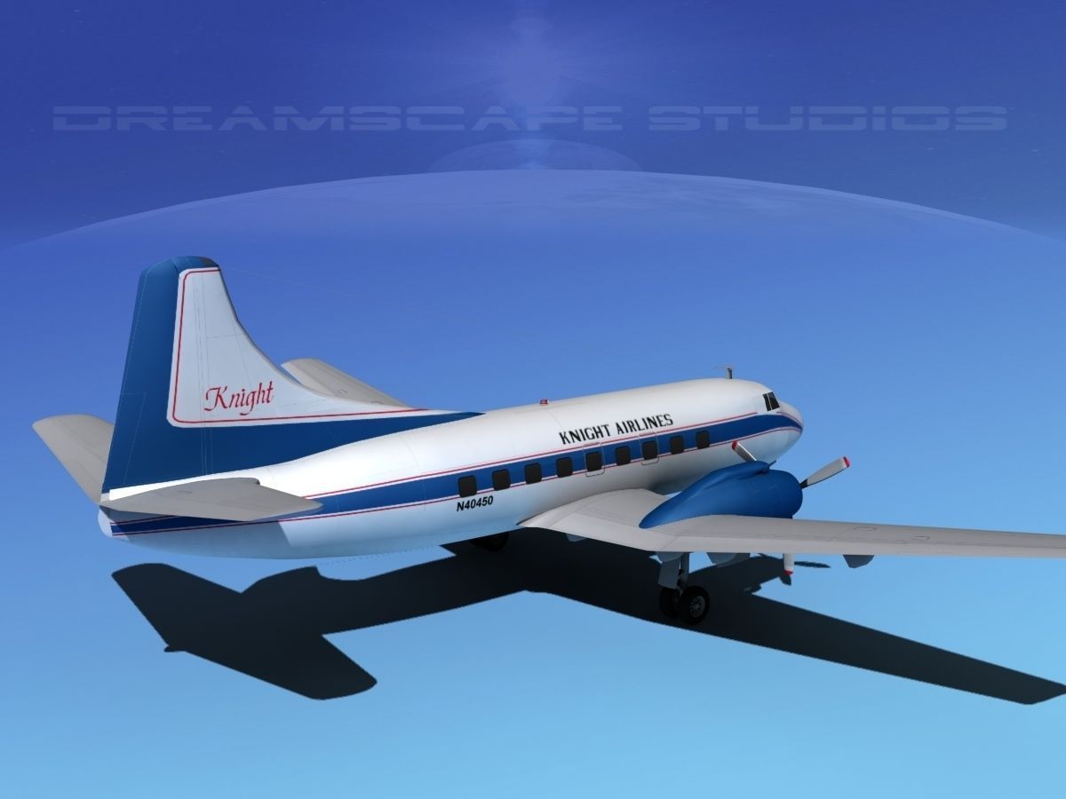 Martin 202 Knight Airlines 3D model_4