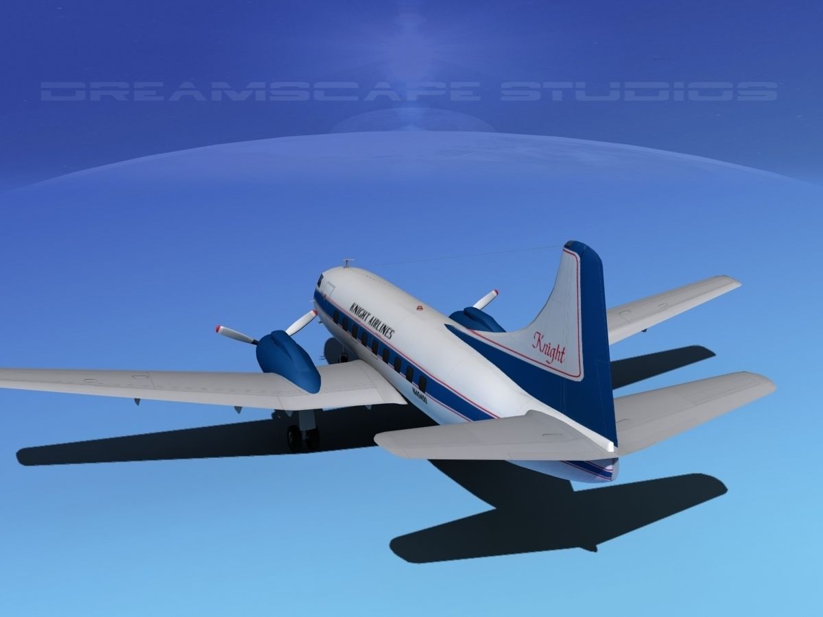 Martin 202 Knight Airlines 3D model_7