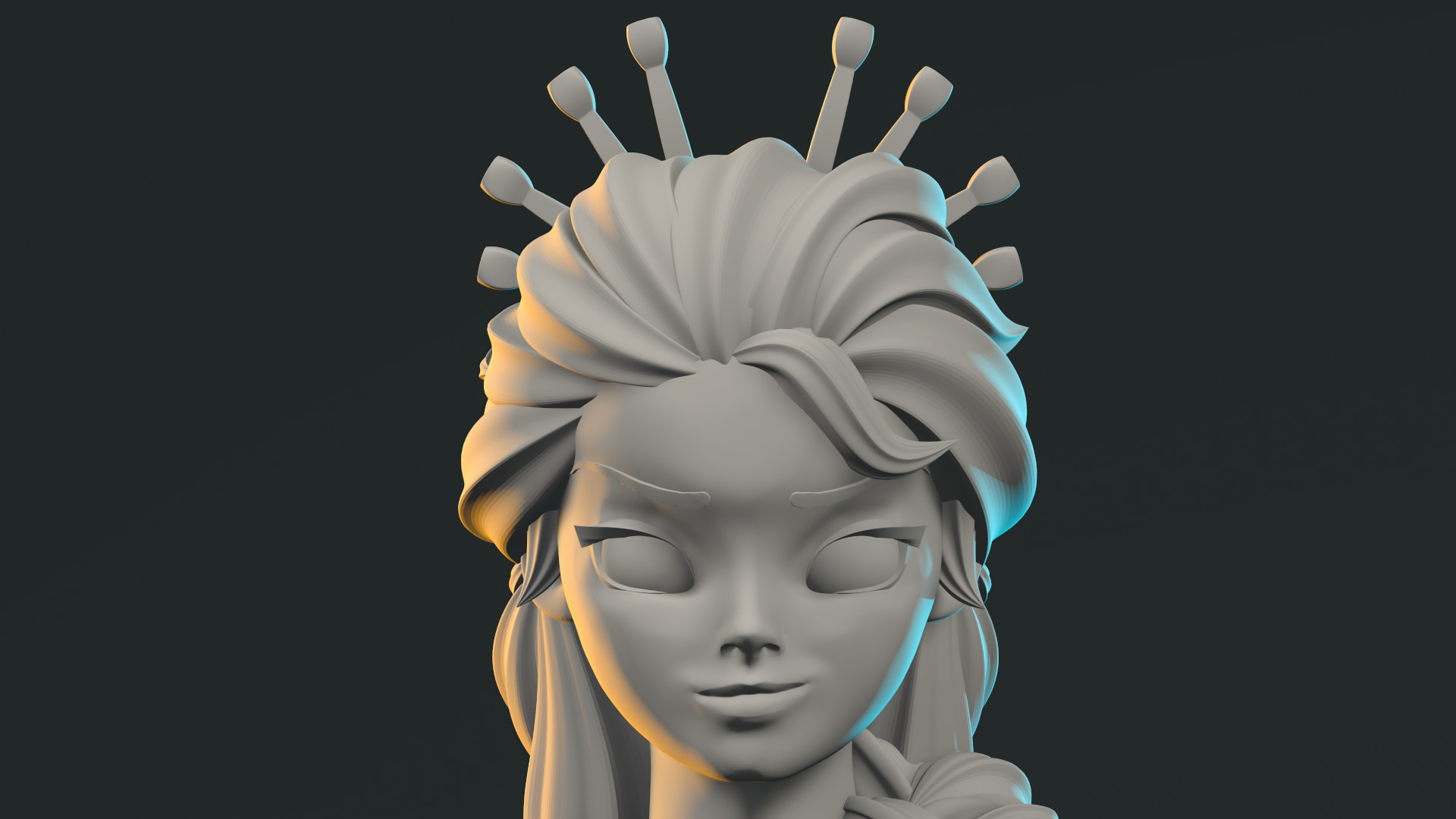 Elsa reine des neiges Samourai 3D print model_14