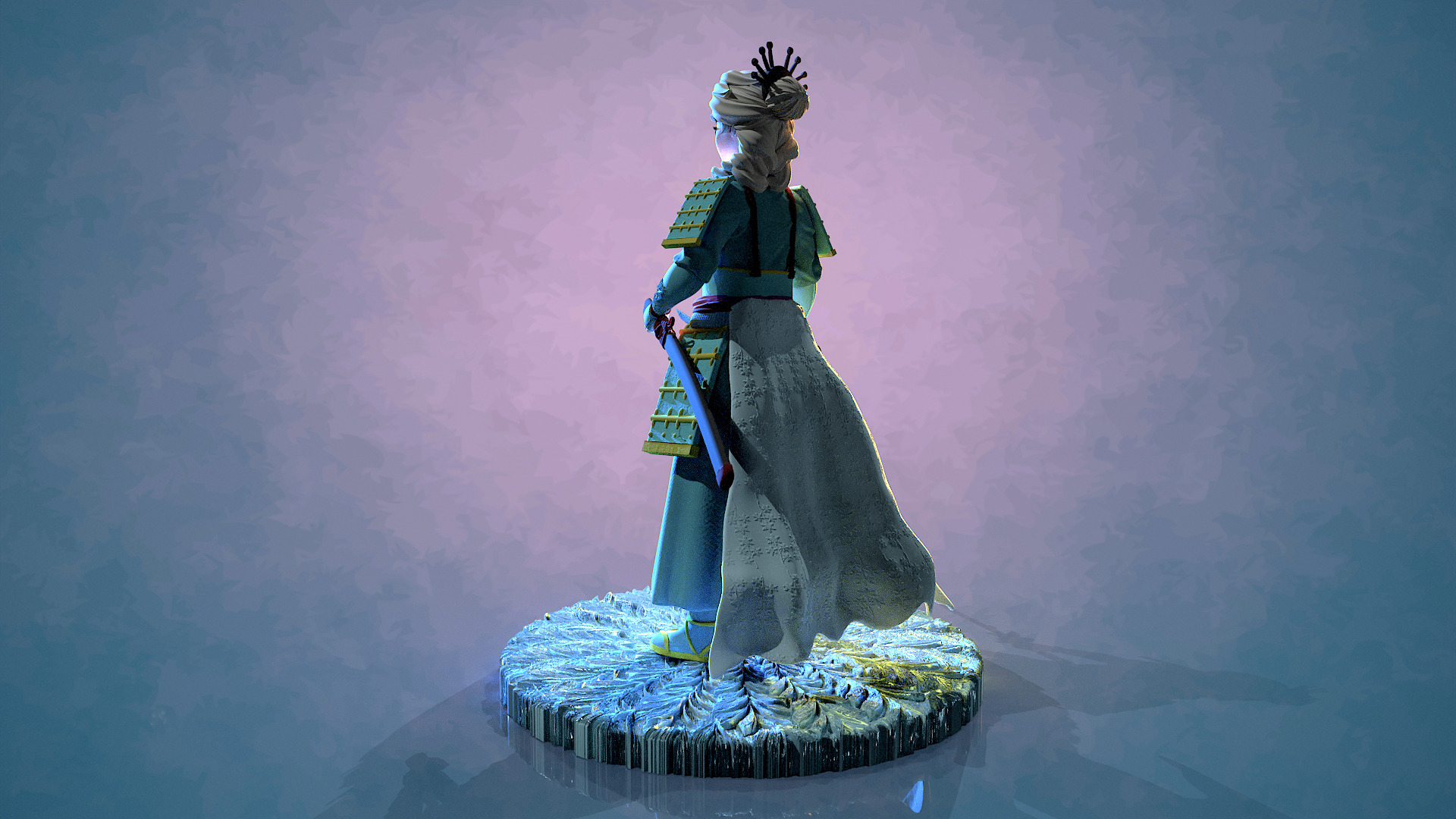 Elsa reine des neiges Samourai 3D print model_7