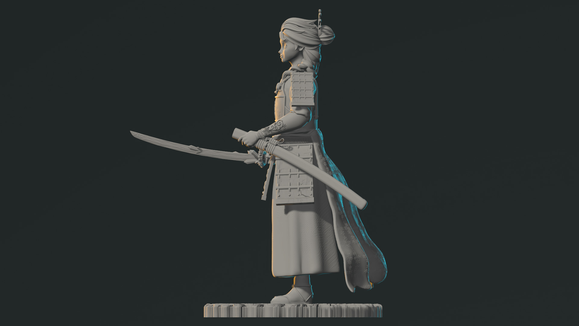 Elsa reine des neiges Samourai 3D print model_4