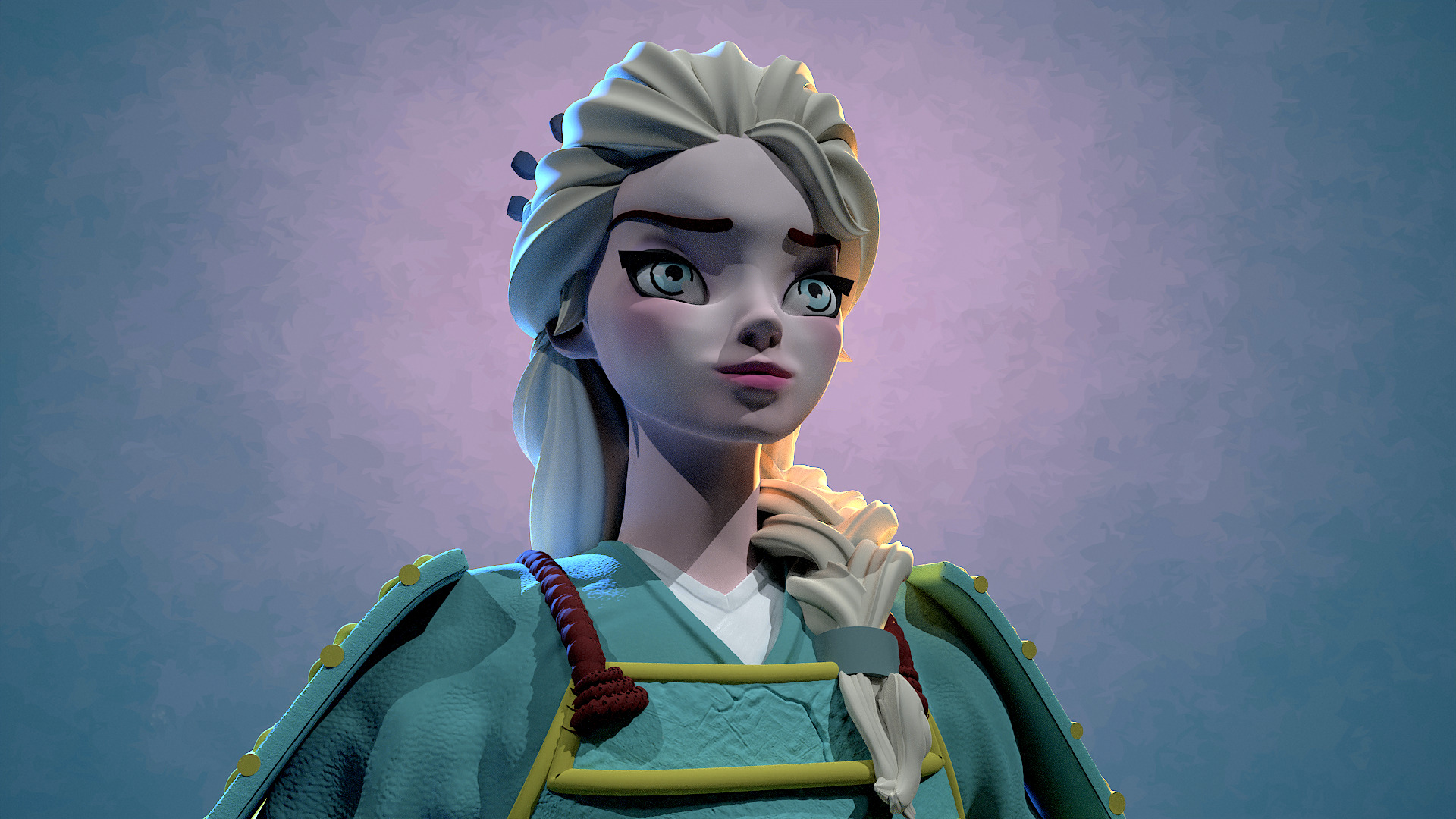 Elsa reine des neiges Samourai 3D print model_15