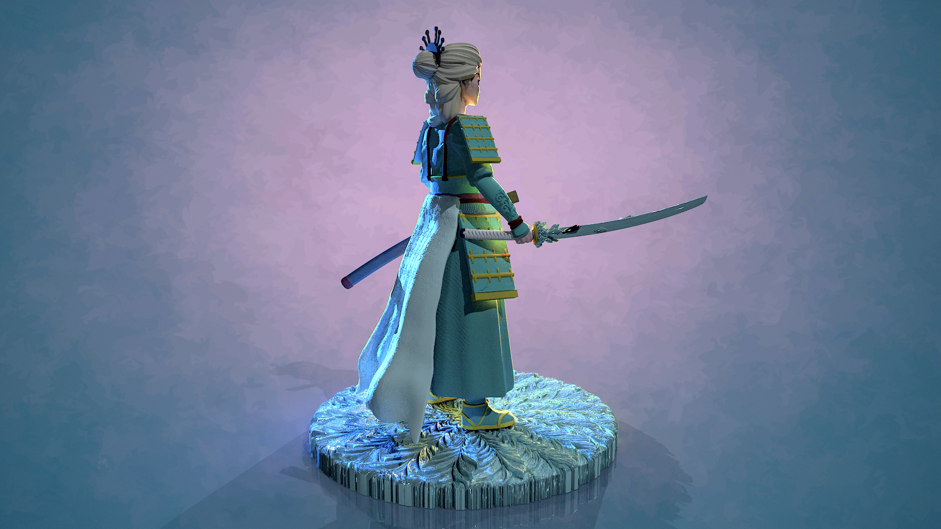 Elsa reine des neiges Samourai 3D print model_5