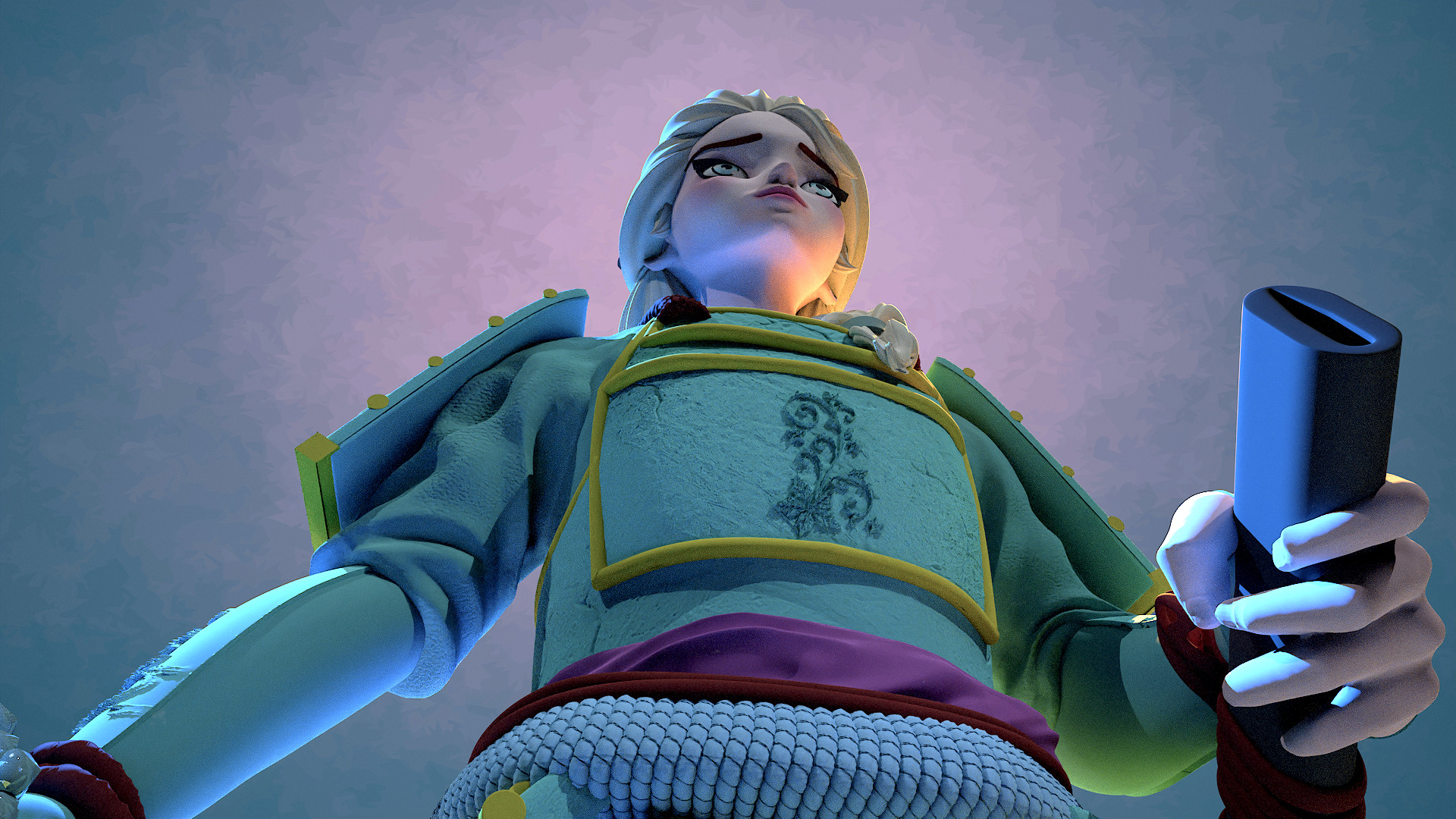 Elsa reine des neiges Samourai 3D print model_19