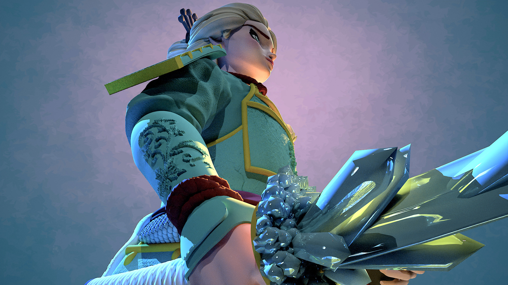 Elsa reine des neiges Samourai 3D print model_3