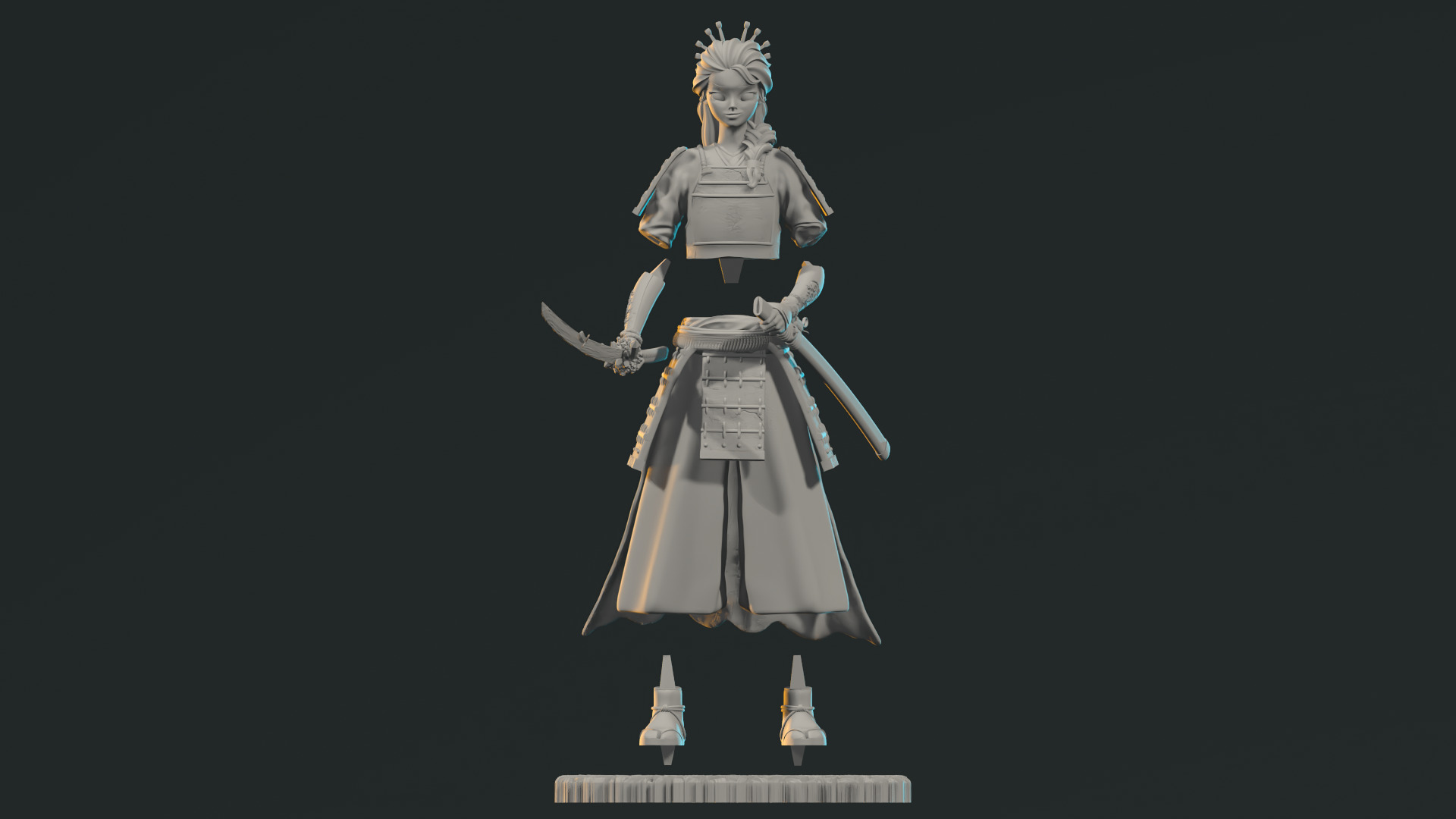 Elsa reine des neiges Samourai 3D print model_2