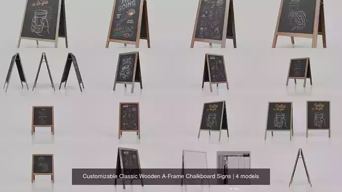 Customizable Classic Wooden A-Frame Chalkboard Signs